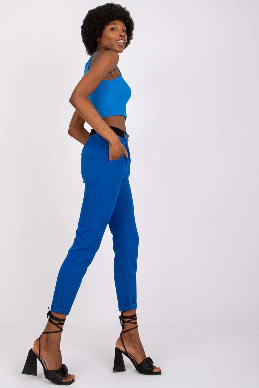Italy Moda Dark Blue Trousers - view 2