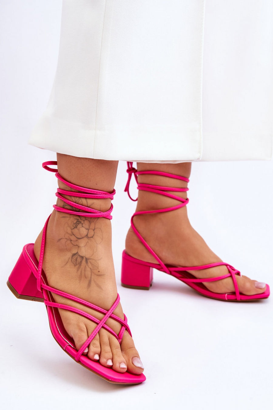 Step In Style Secret Love Pink Strappy Sandals