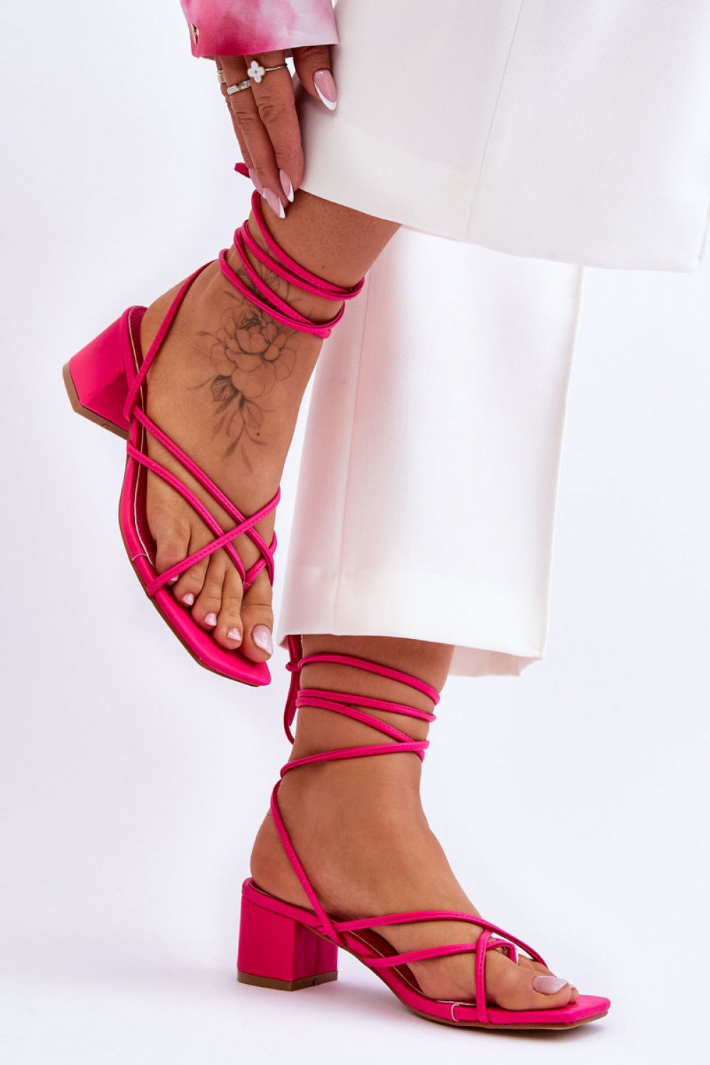 Step In Style Secret Love Pink Strappy Sandals - view 2