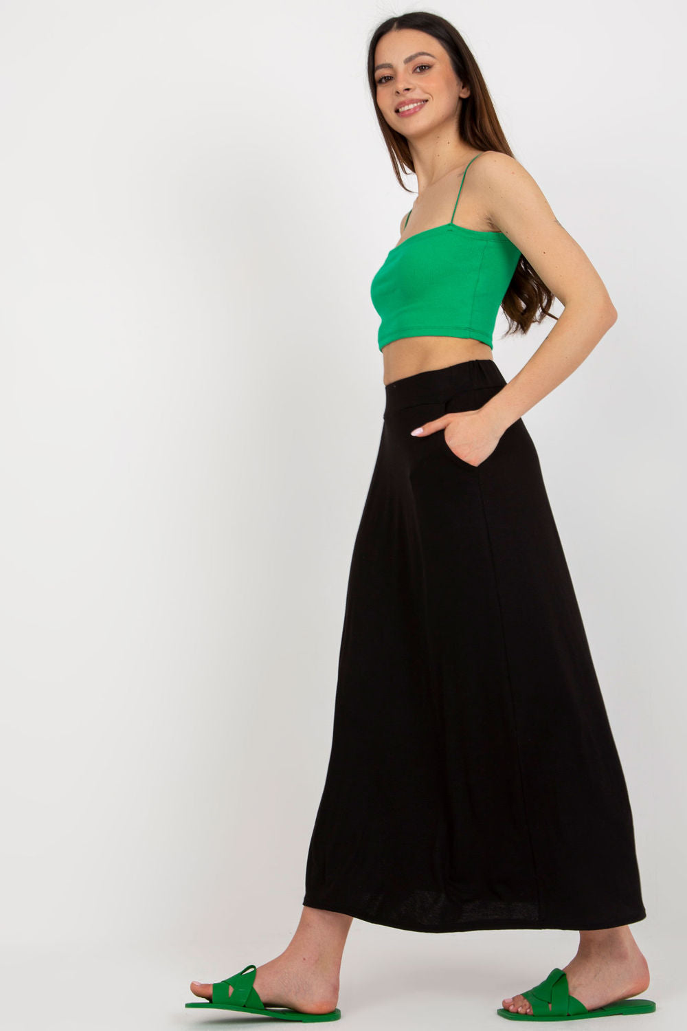 Rue Paris Black Maxi Skirt - view 3