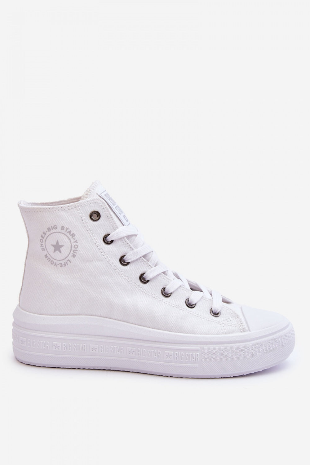 Step In Style White Platform Lace Up Trainers - view 2