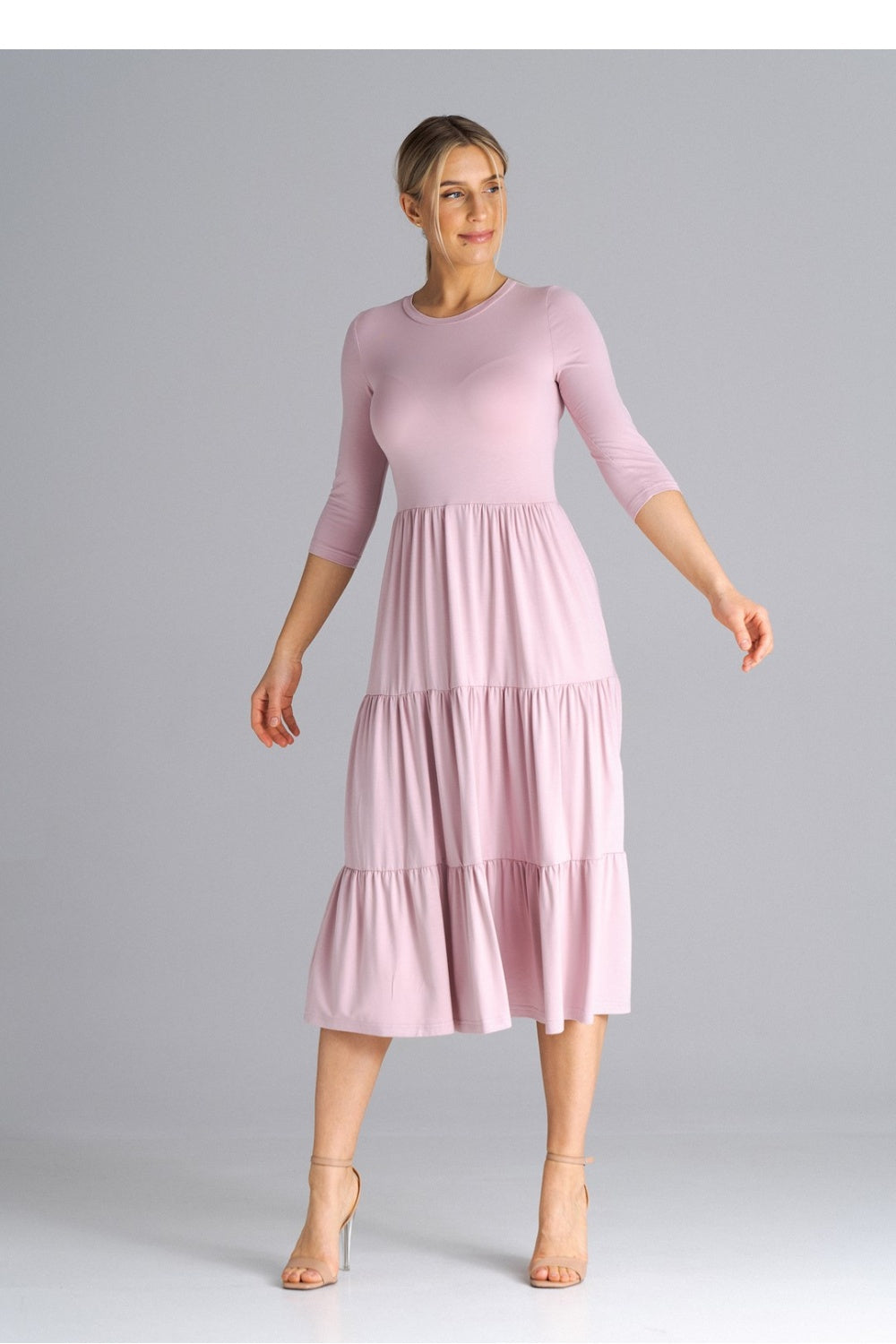 Figl Pink Polyester Midi Bodycon Dress - view 2