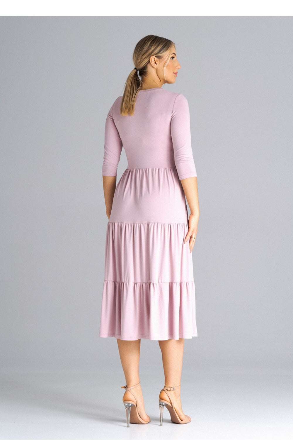 Figl Pink Polyester Midi Bodycon Dress - view 3