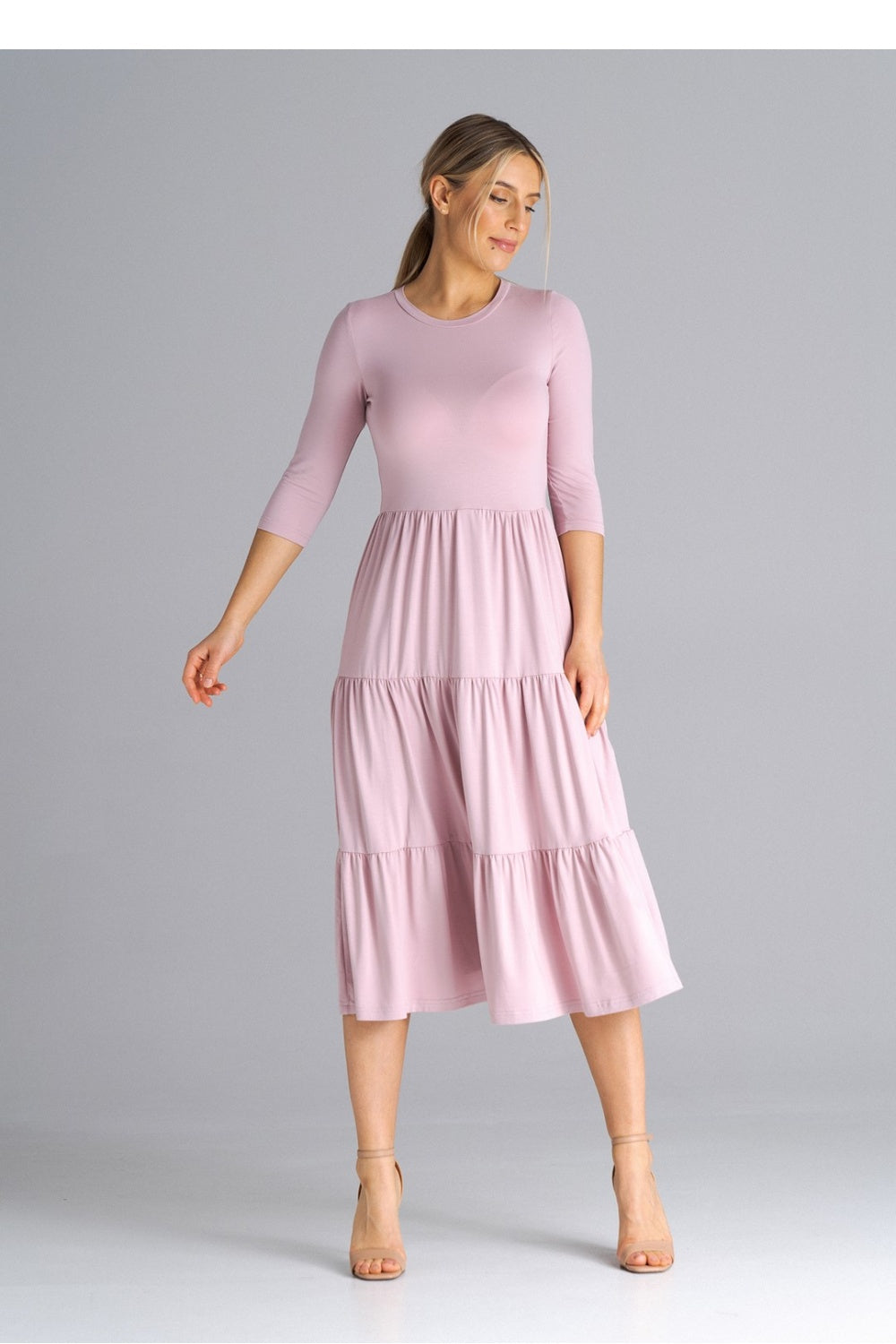 Figl Pink Polyester Midi Bodycon Dress - view 4