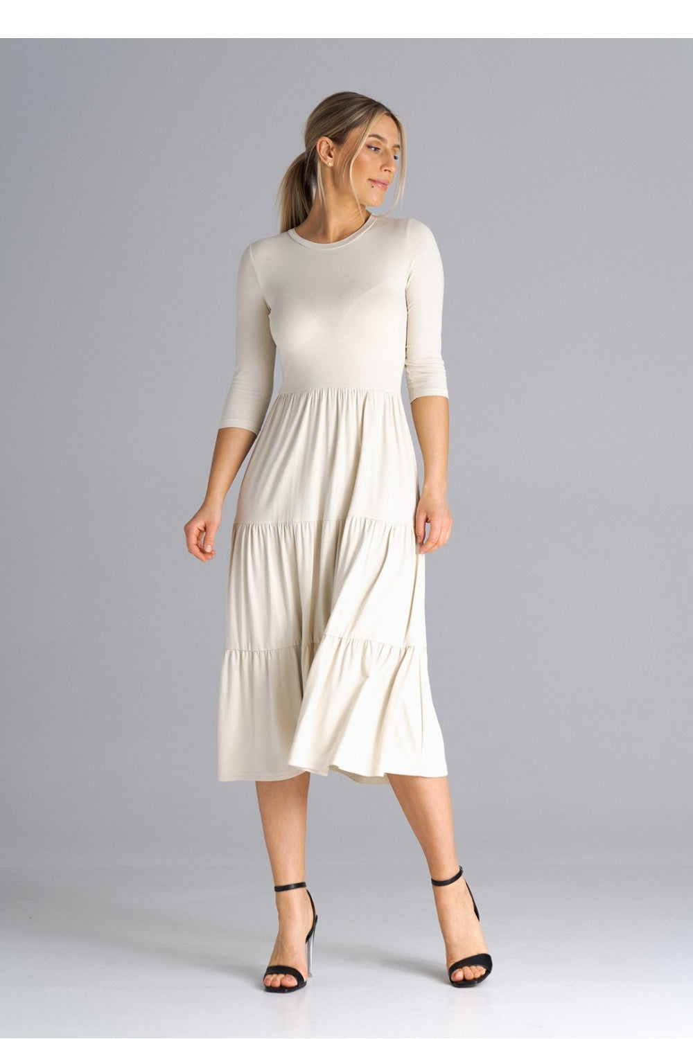 Figl Beige Midi Bodycon Dress - view 2