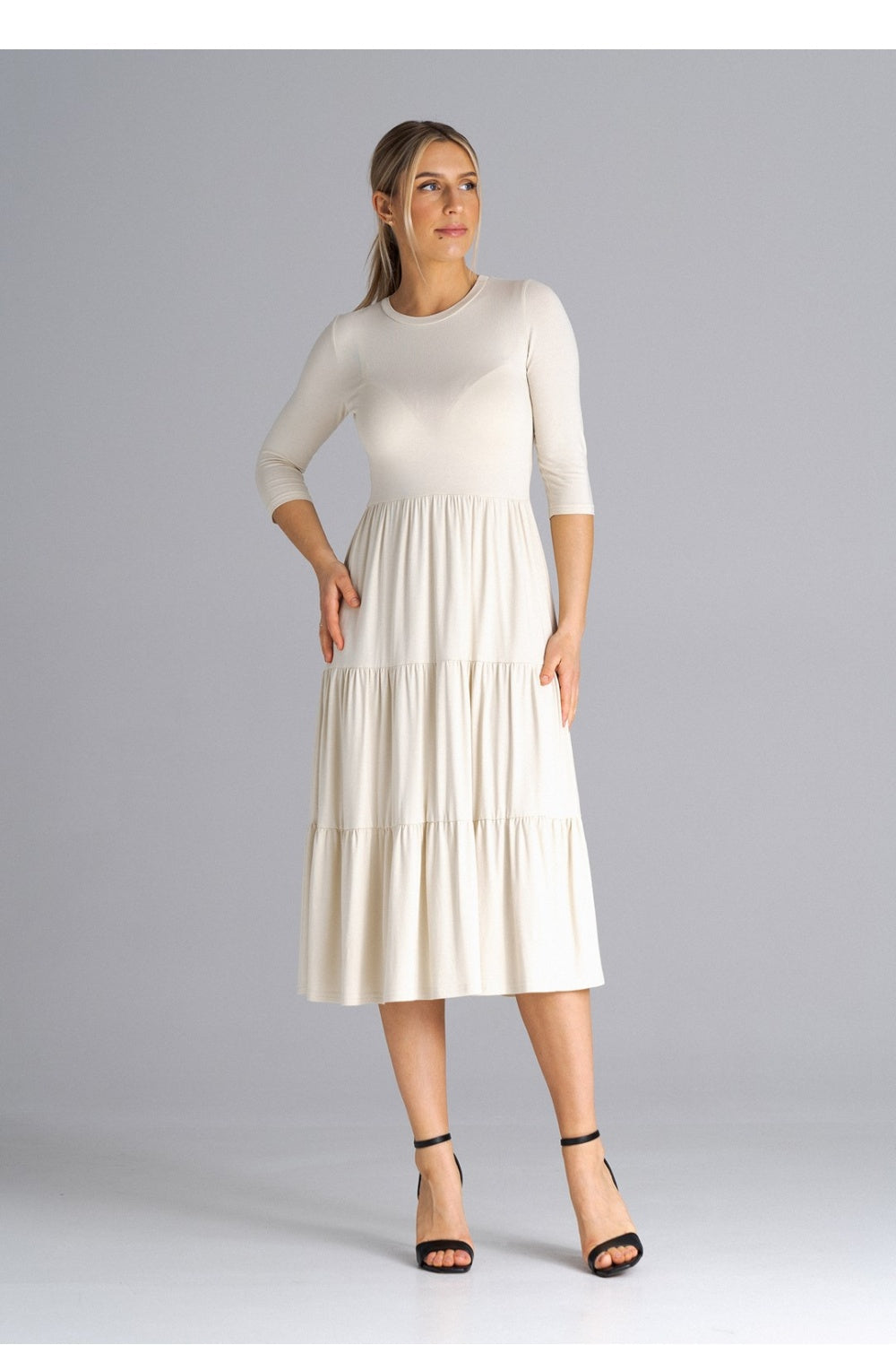 Figl Beige Midi Bodycon Dress - view 4