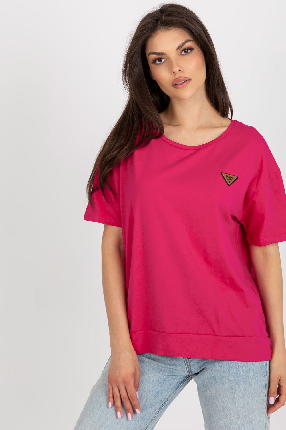 Relevance Fuchsia Short Sleeve Blouse