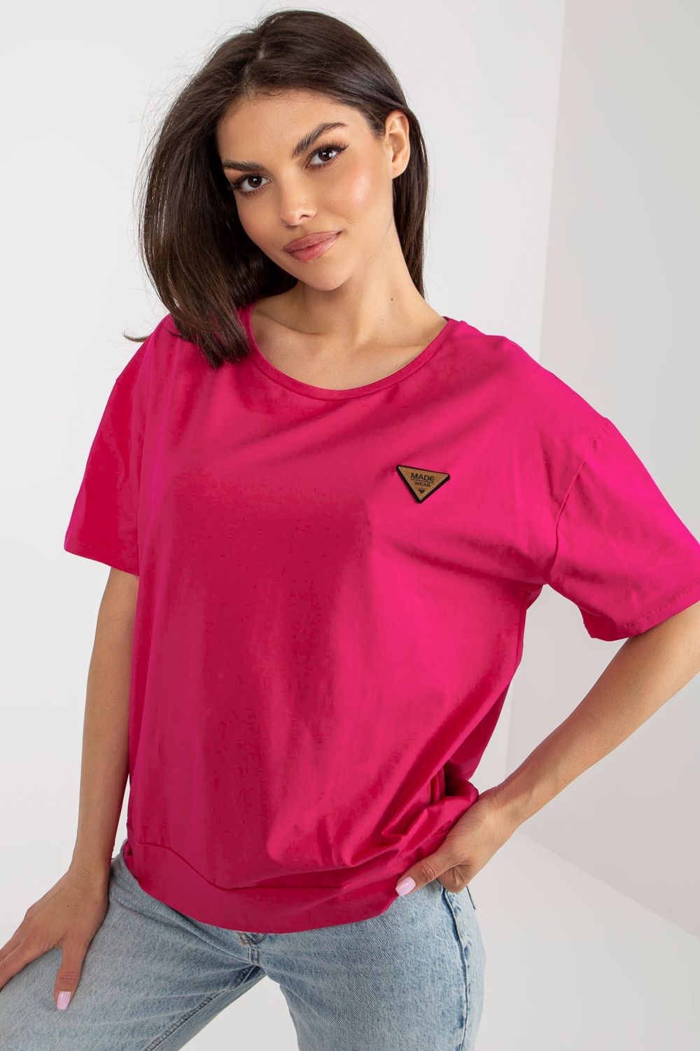 Relevance Fuchsia Short Sleeve Blouse - view 2