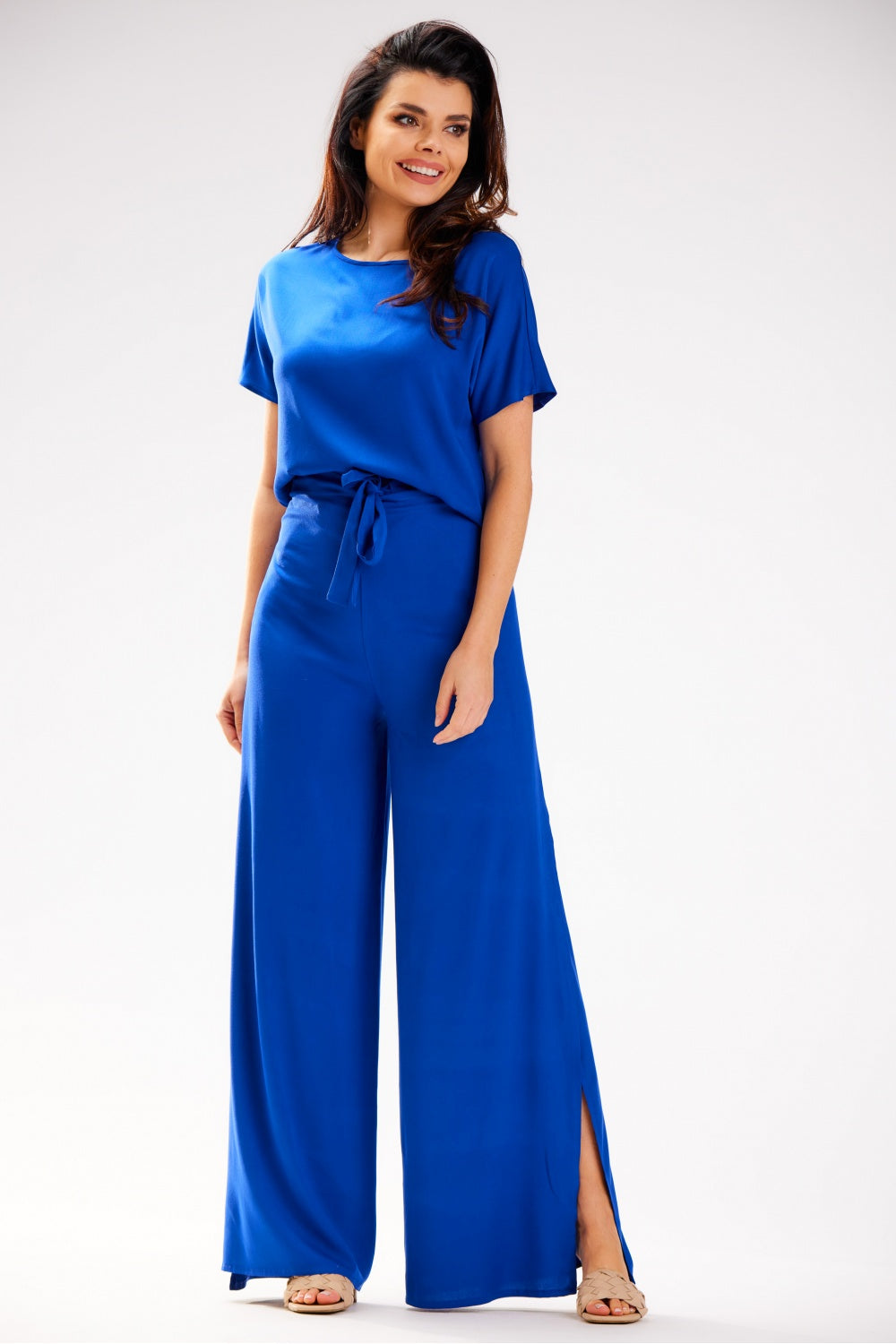 Awama Blue High Waisted Trousers