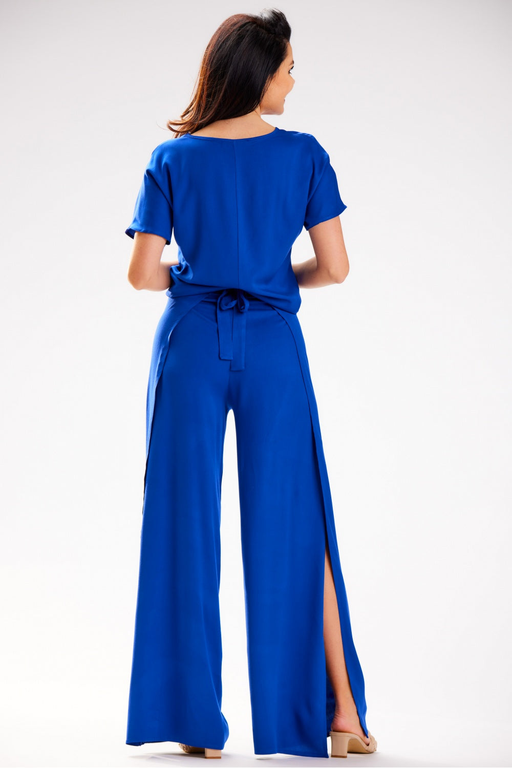 Awama Blue High Waisted Trousers - view 3