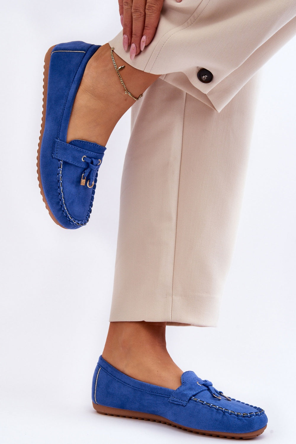 Step In Style Good Time Blue Faux Suede Platform Moccasins - view 3