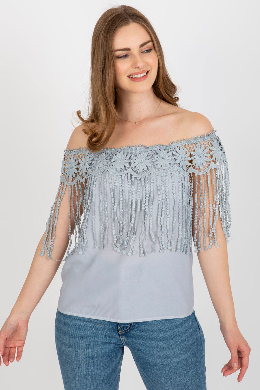 AT Grey Lace Blouse