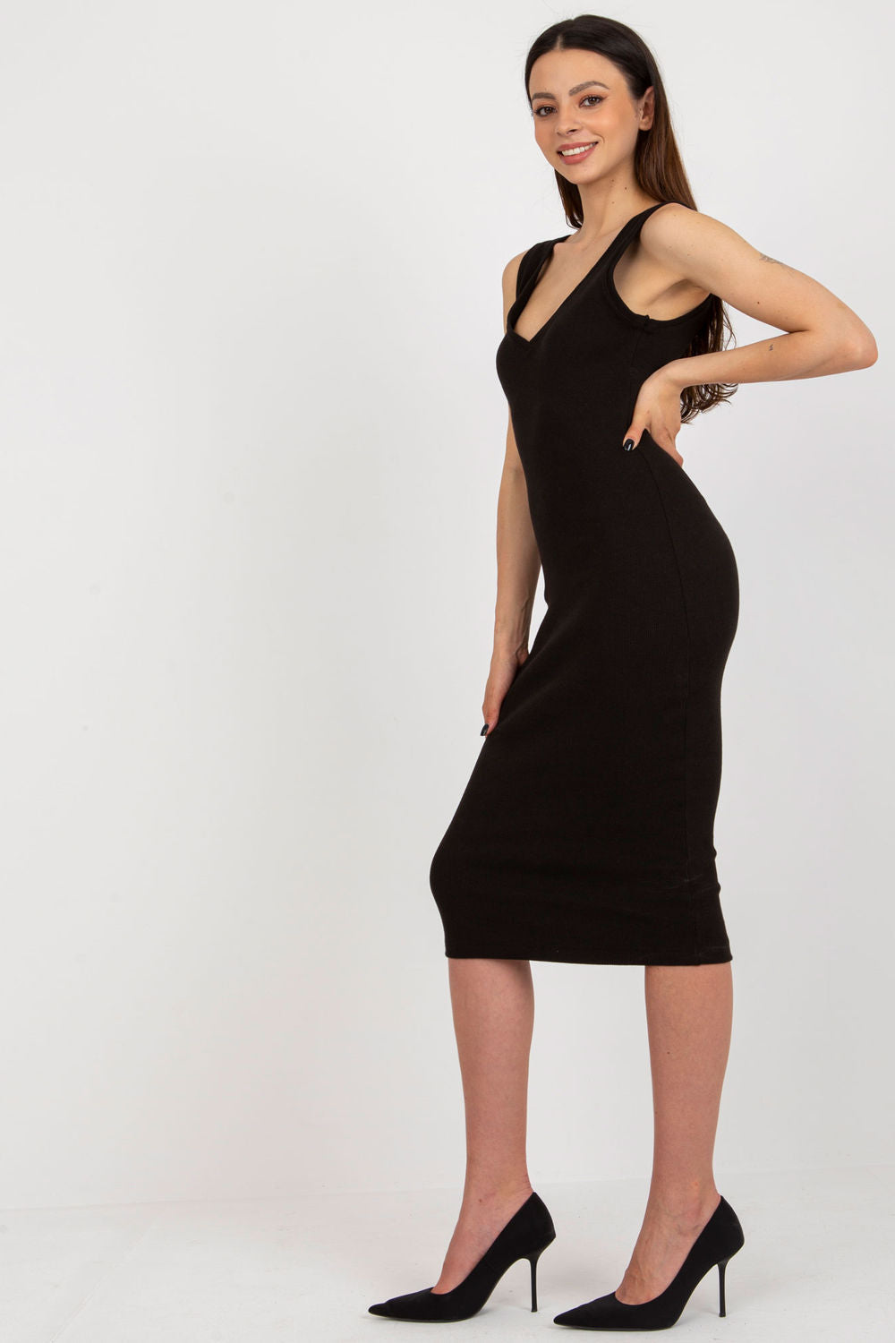 Rue Paris Black Short Sleeve Dress Co-Ord Set - view 2