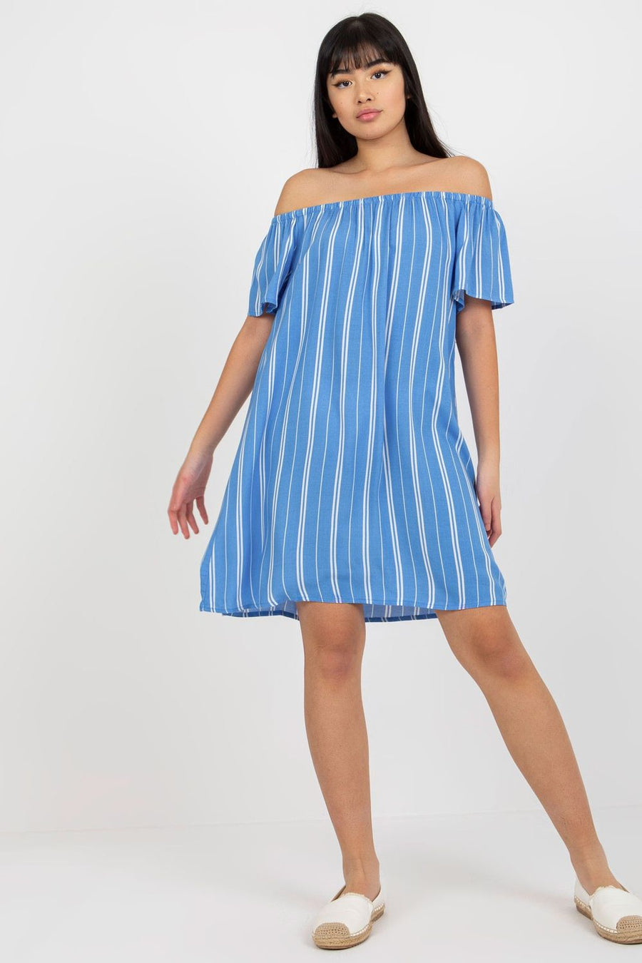 Fresh Made Blue Short Sleeve Dress