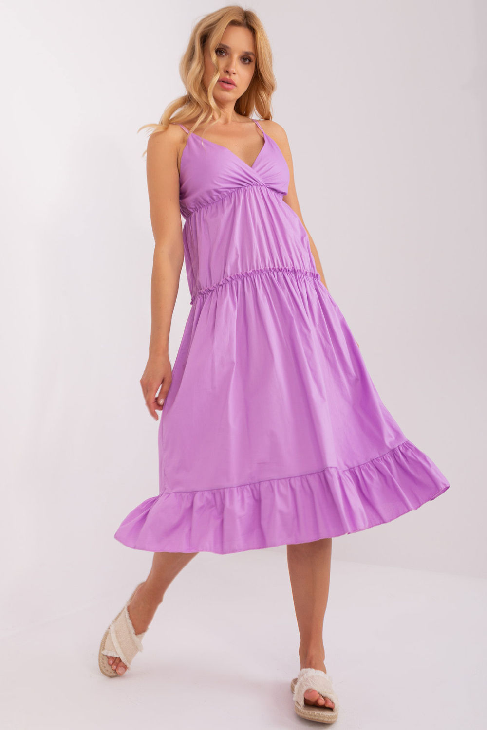 Och Bella Light Violet Wrap Dress