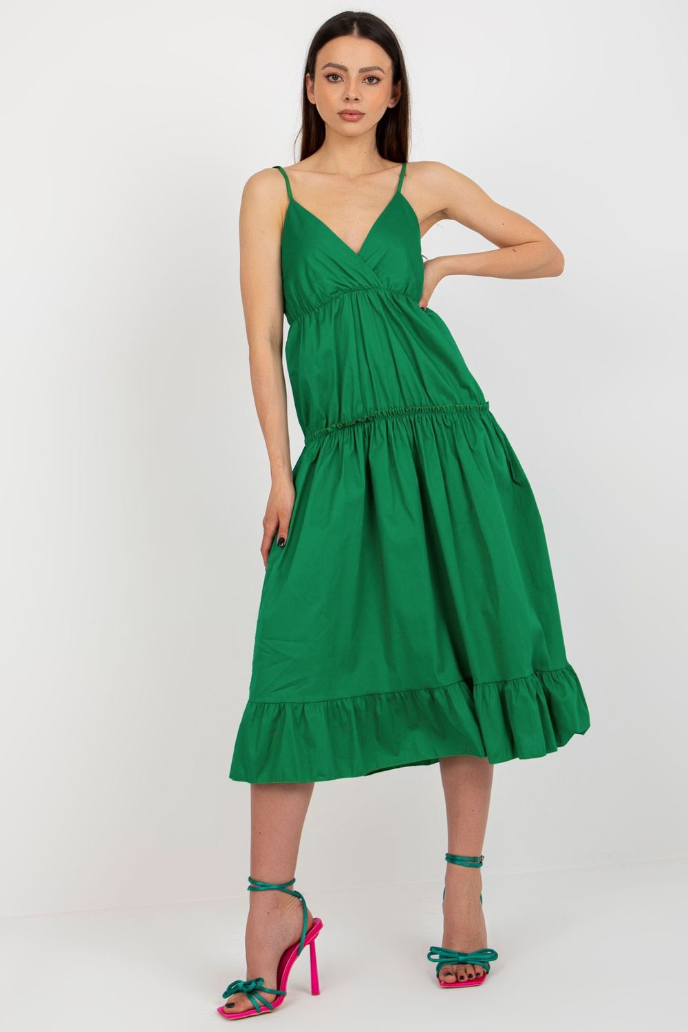 Och Bella Green Wrap Dress