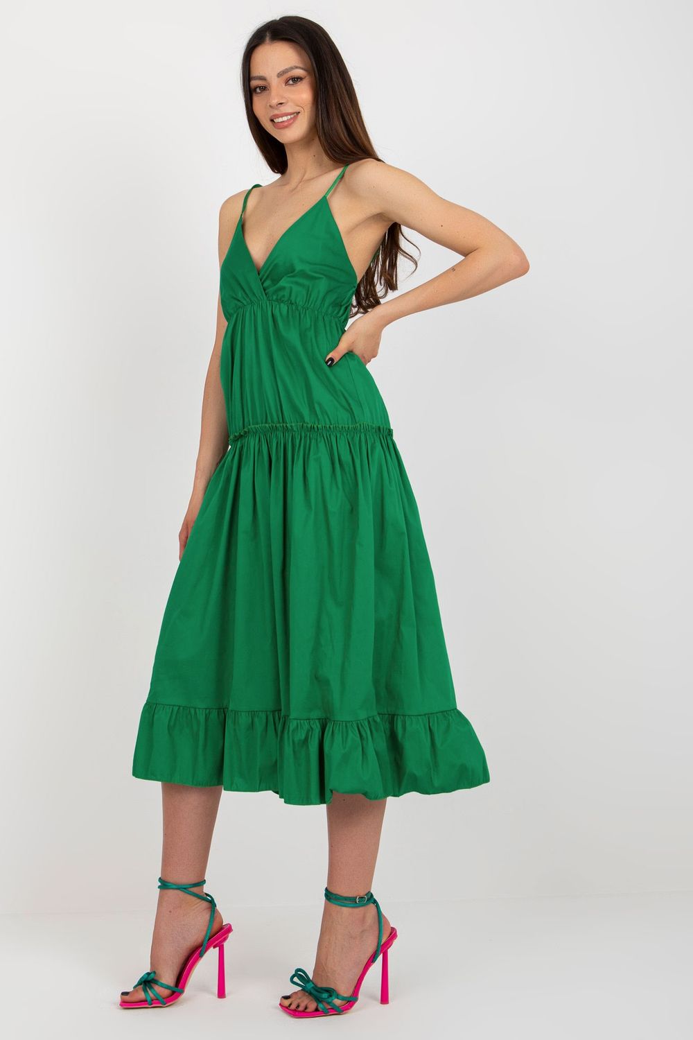 Och Bella Green Wrap Dress - view 2