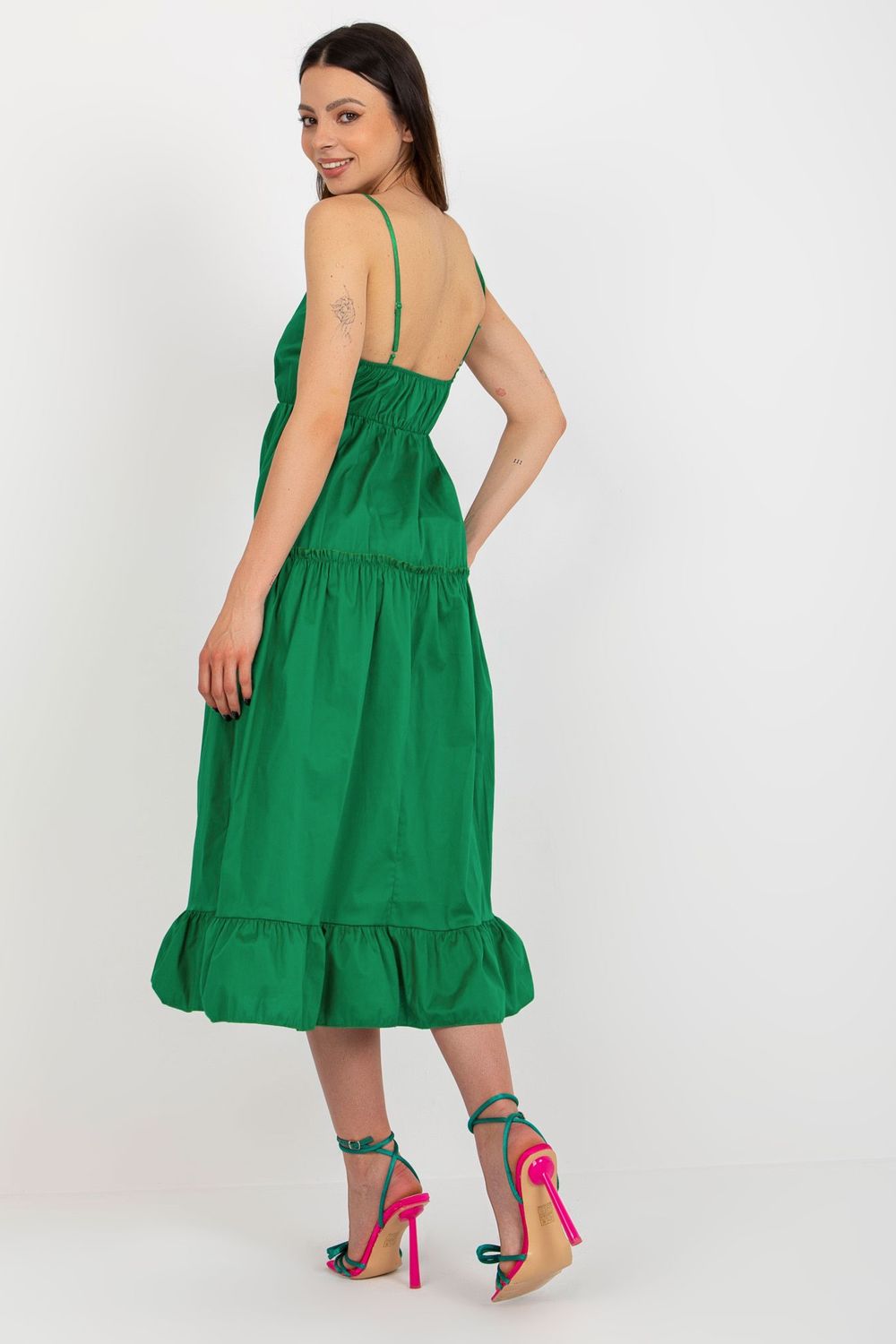 Och Bella Green Wrap Dress - view 3