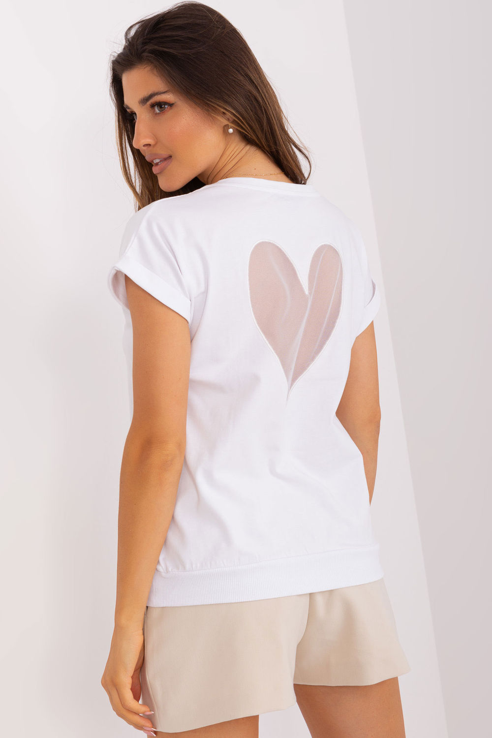 Relevance White Mesh Short Sleeve Blouse - view 3