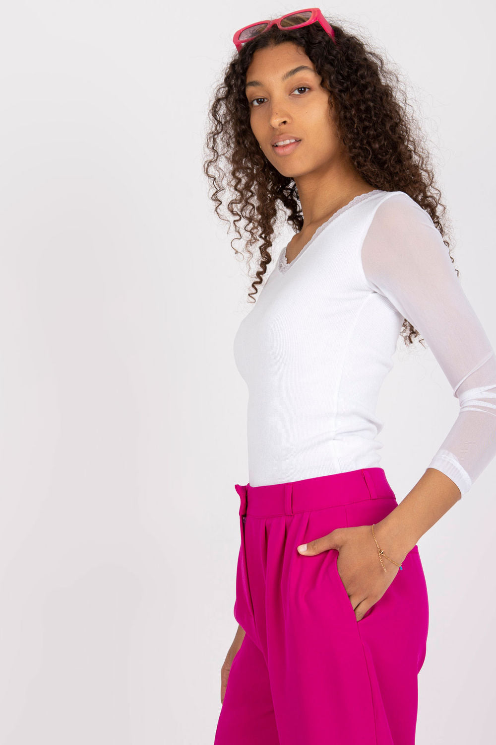 Rue Paris White Bodycon Blouse - view 2