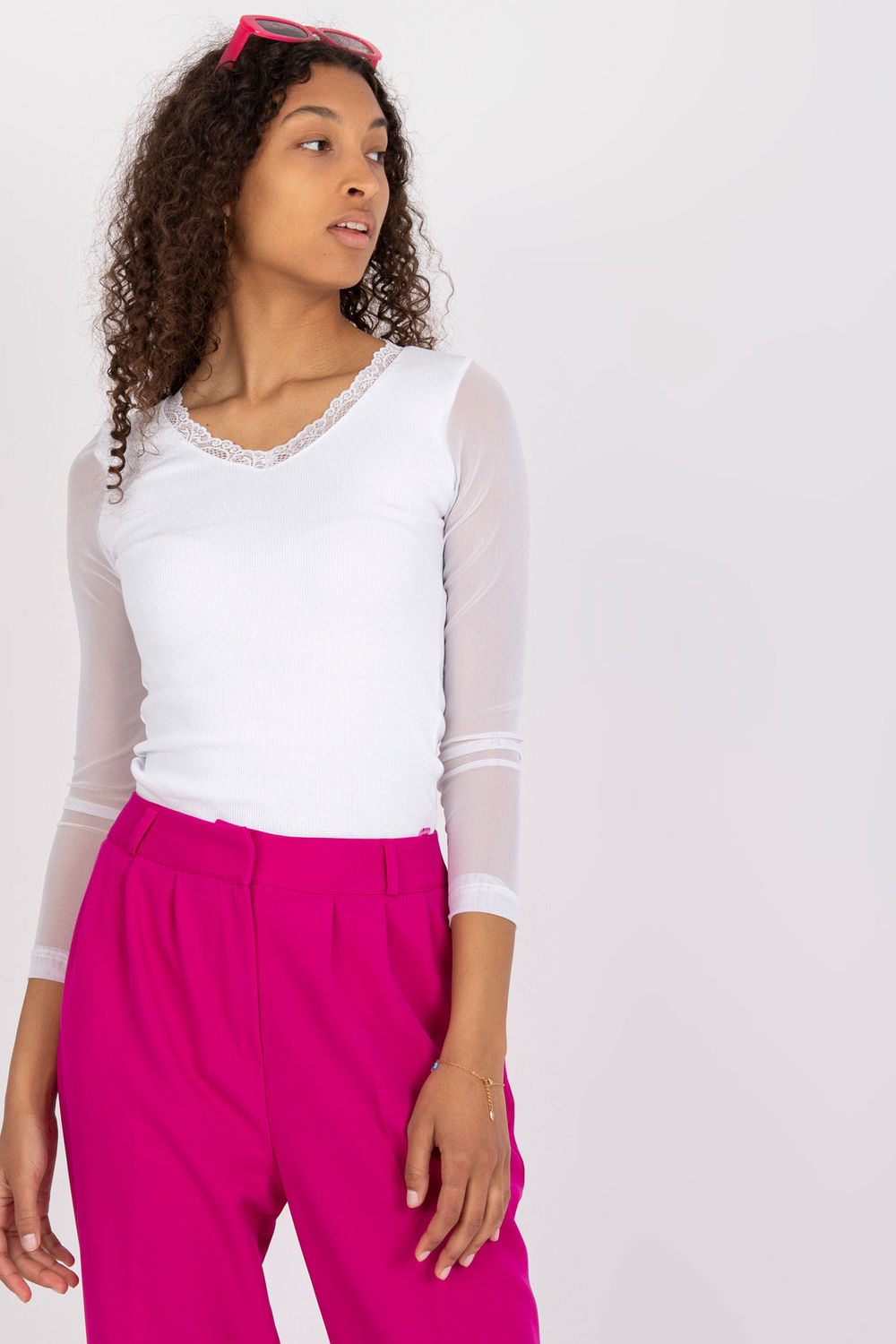 Rue Paris White Bodycon Blouse - view 4