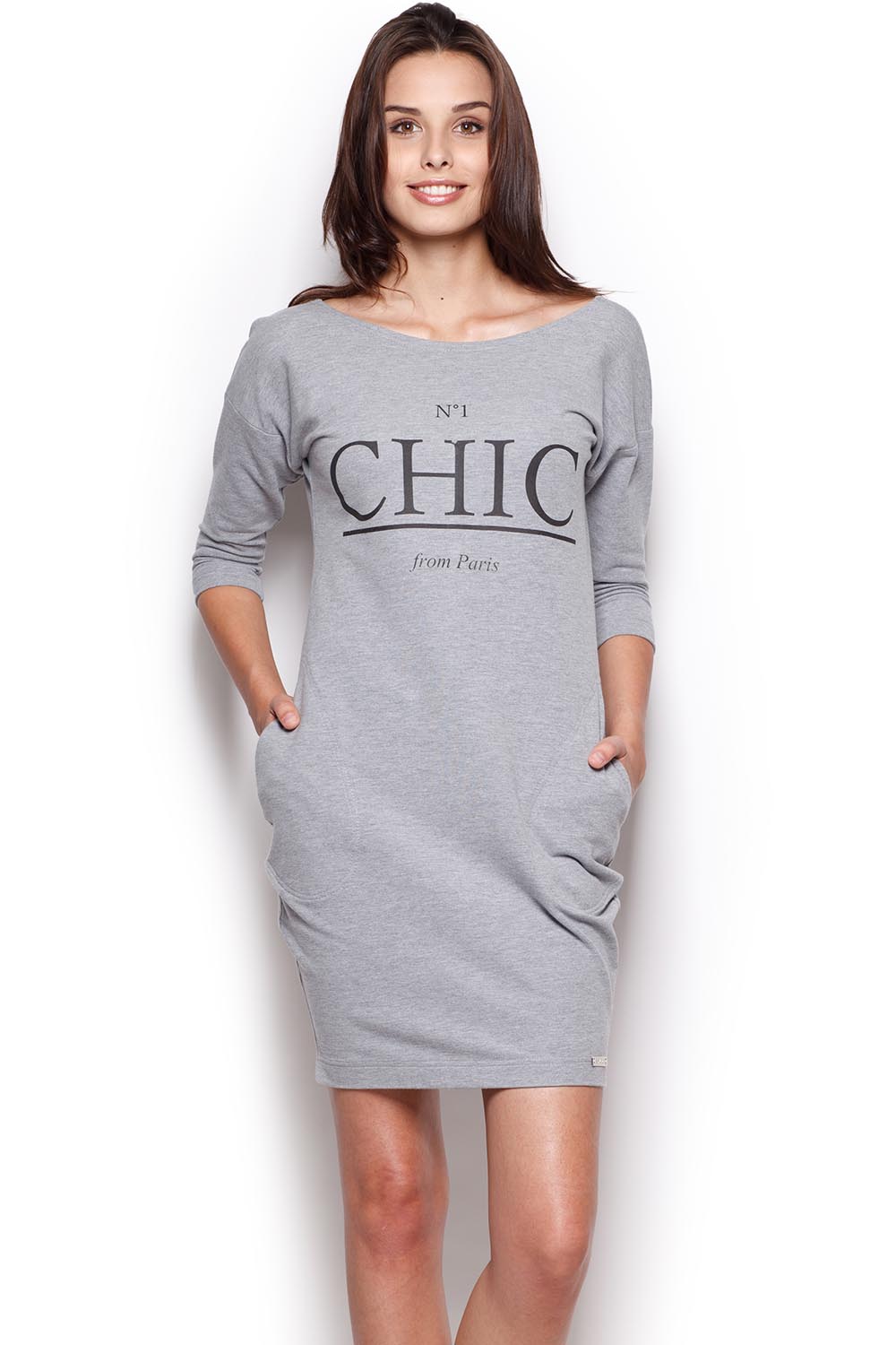Figl Grey Printed Dress