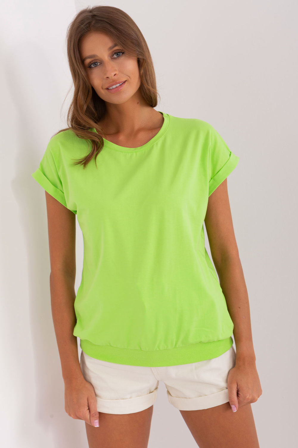 Relevance Light Green Mesh Short Sleeve Blouse