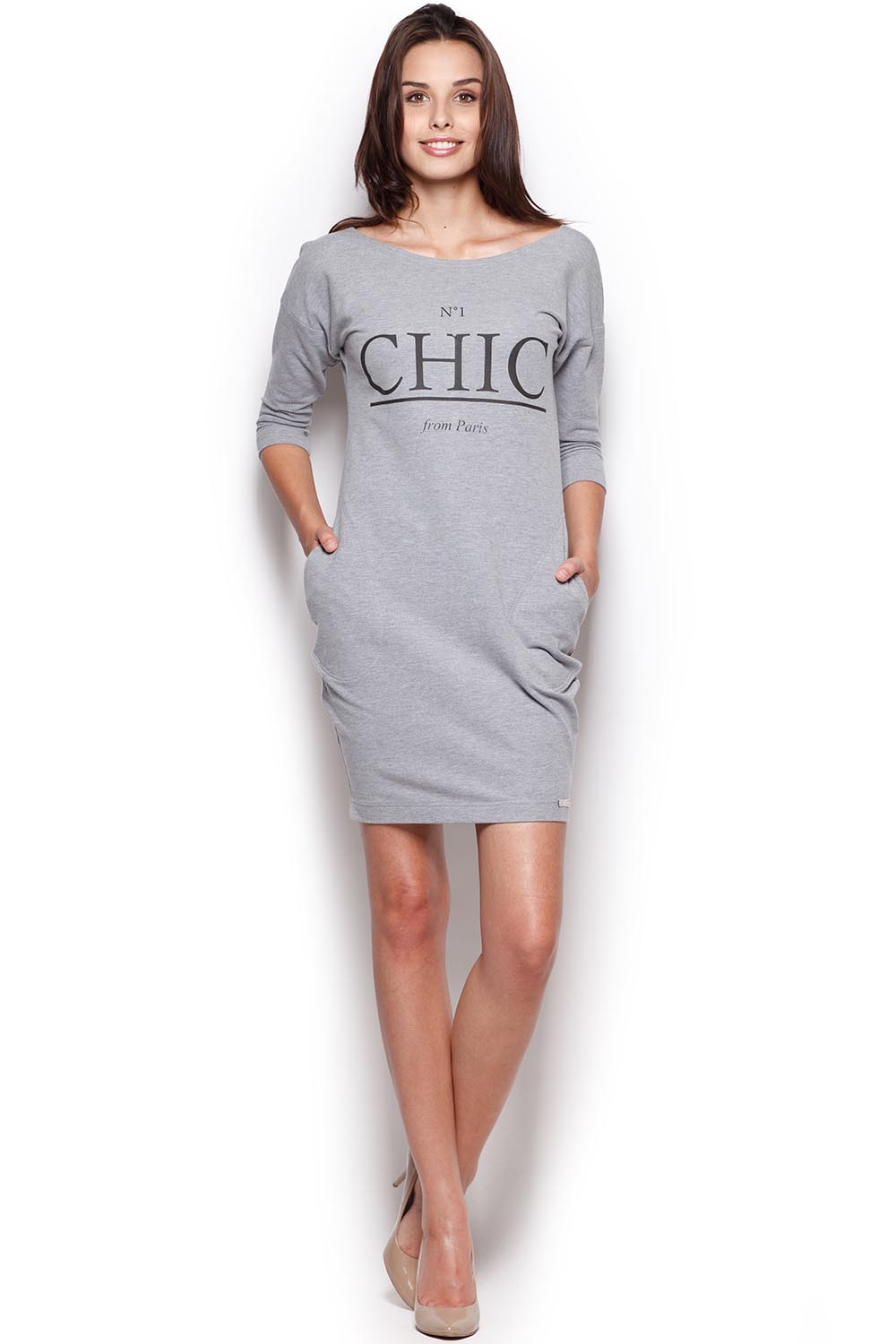 Figl Grey Printed Dress - view 2