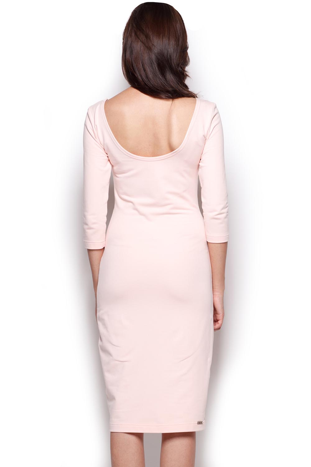Figl Pink Boat Neck Midi Bodycon Dress - view 3