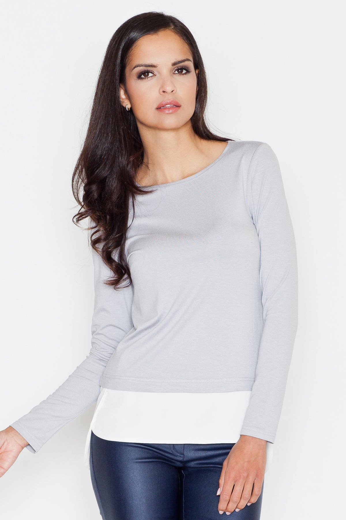 Figl Dark Grey Long Sleeve Blouse