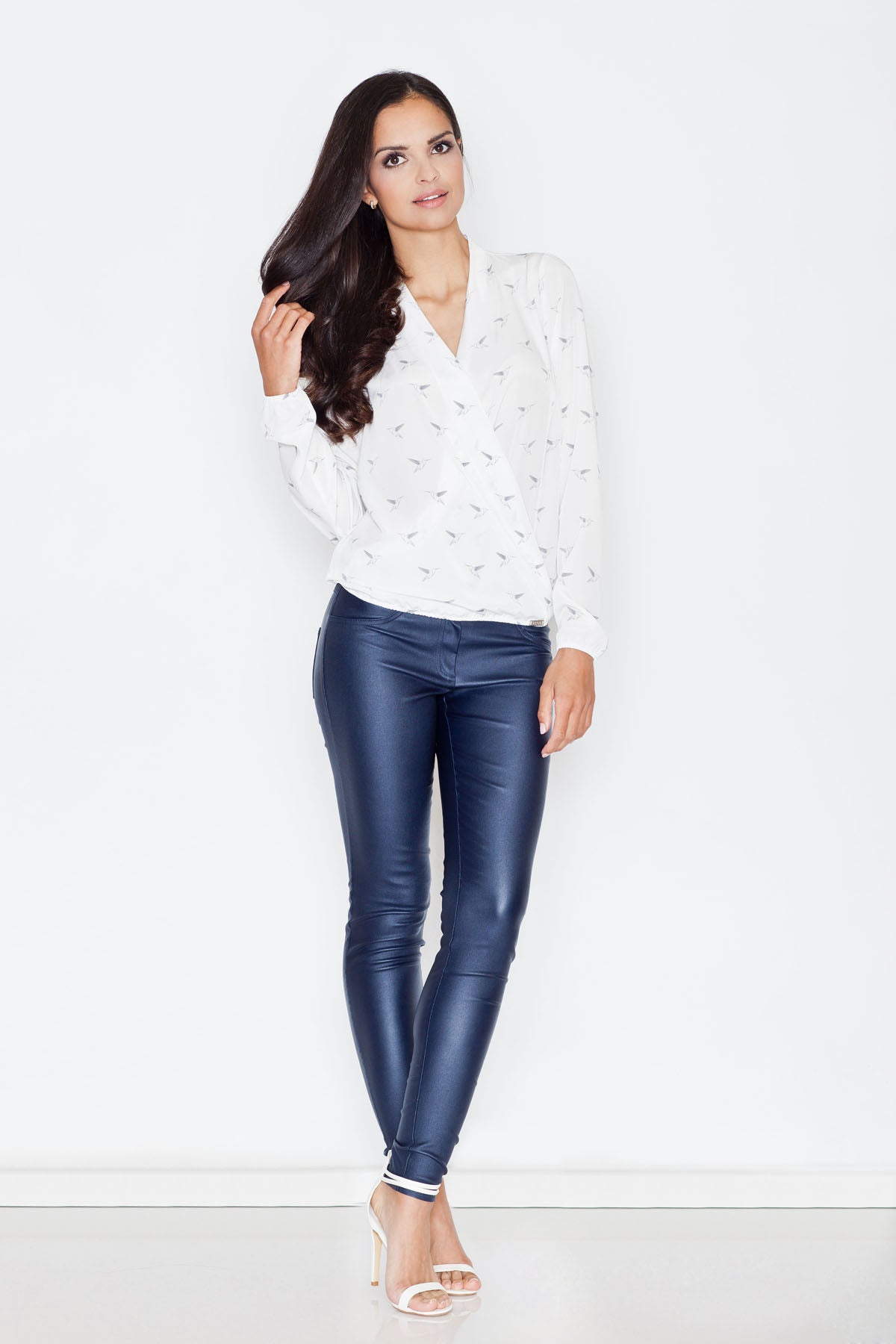 Figl Ecru Ribbed Long Sleeve Blouse