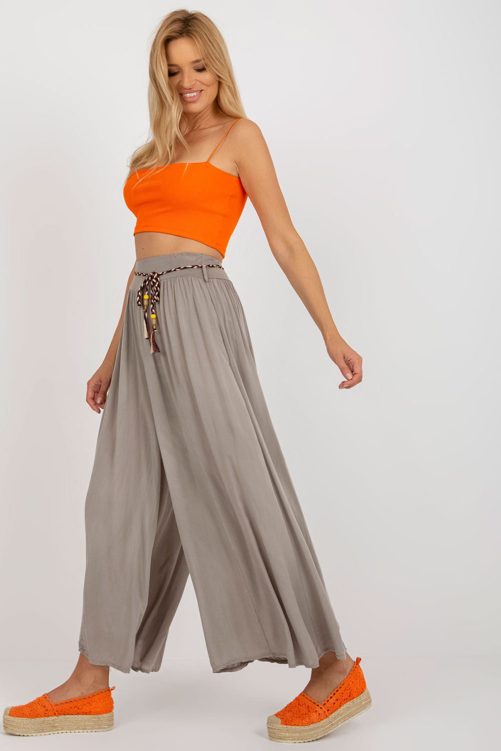 Och Bella Dark Beige Wide Leg Trousers - view 2