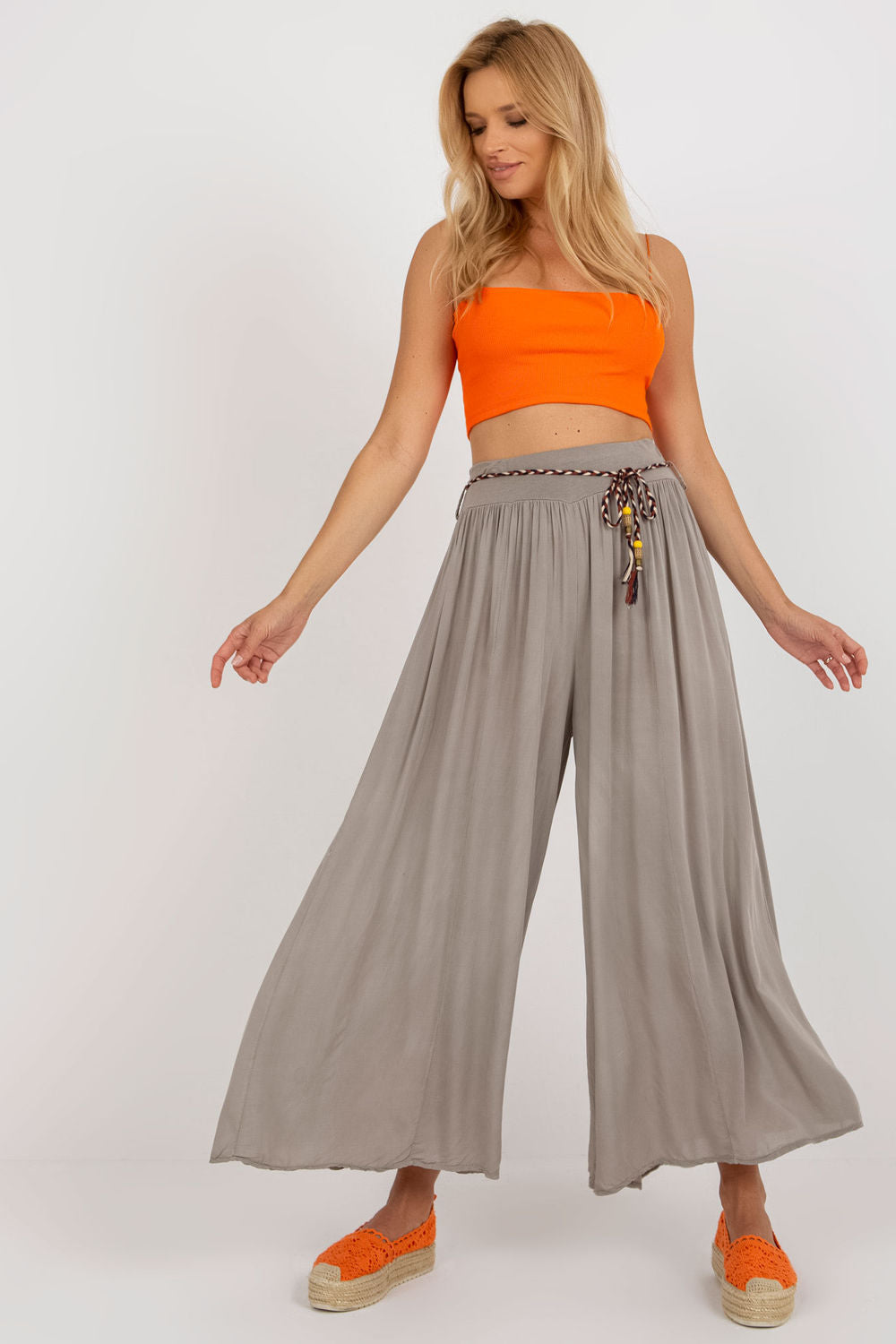 Och Bella Dark Beige Wide Leg Trousers - view 3