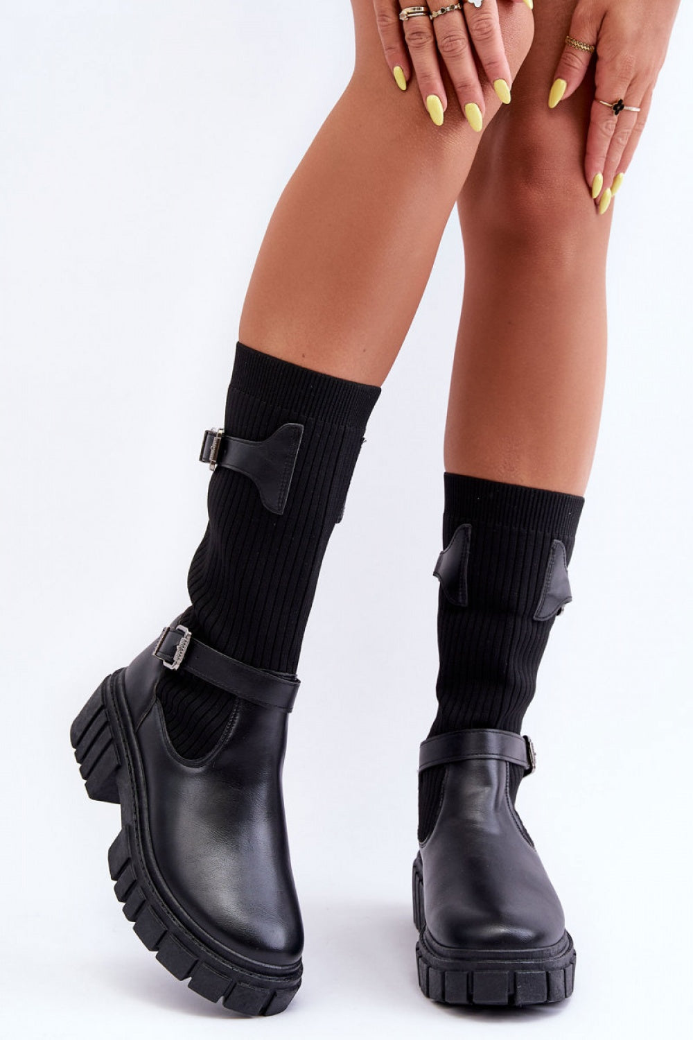 Step In Style Abroze Black Faux Leather Platform Over The Knee Boots - view 3