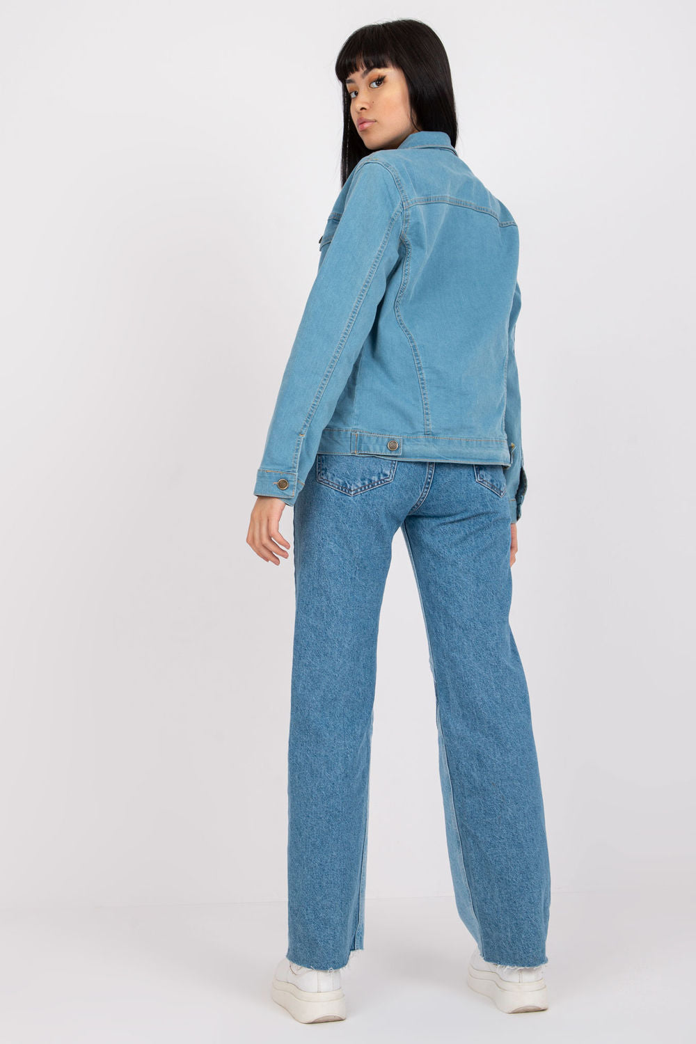 Rue Paris Light Blue Denim Cotton Jacket - view 3