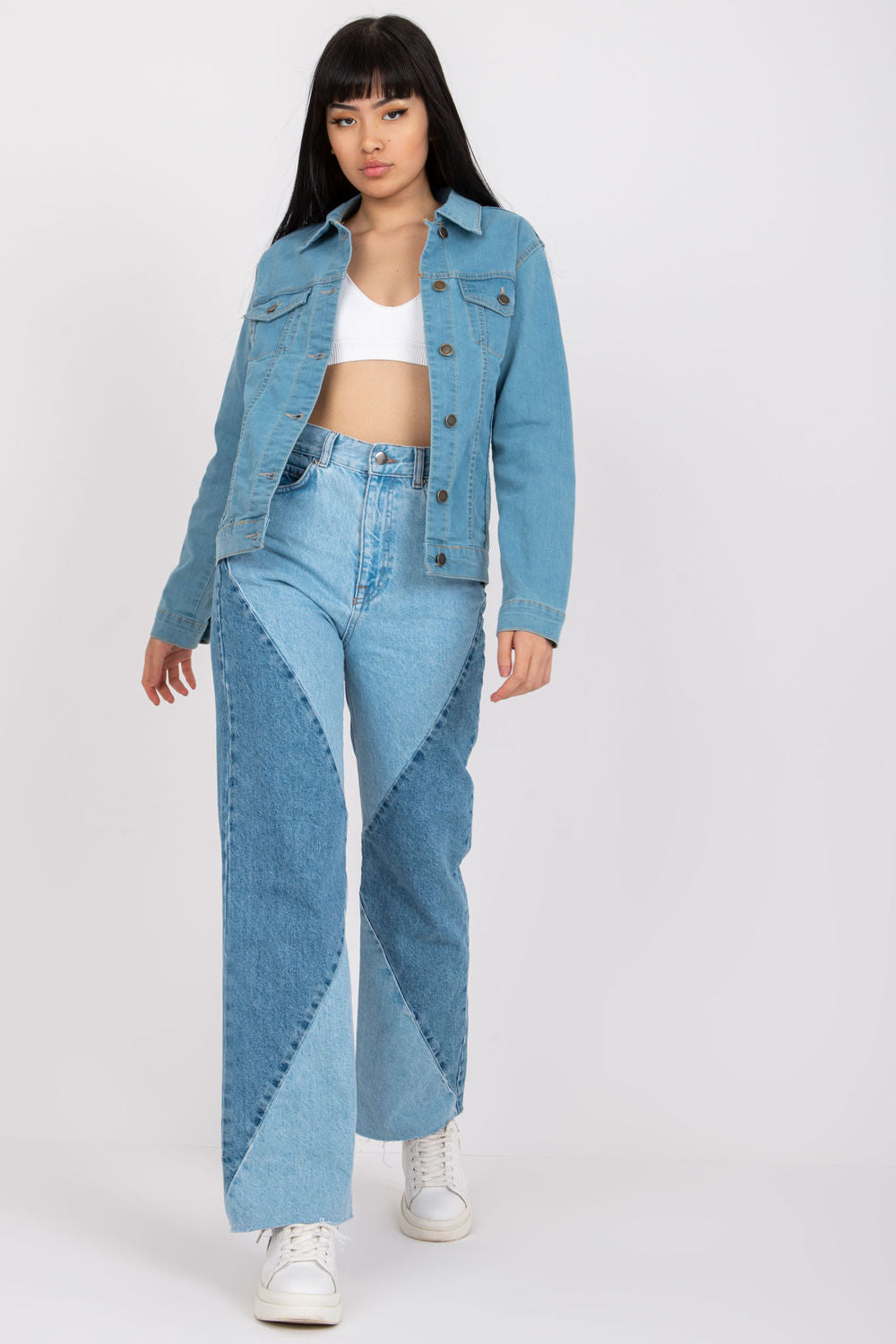 Rue Paris Light Blue Denim Cotton Jacket - view 4