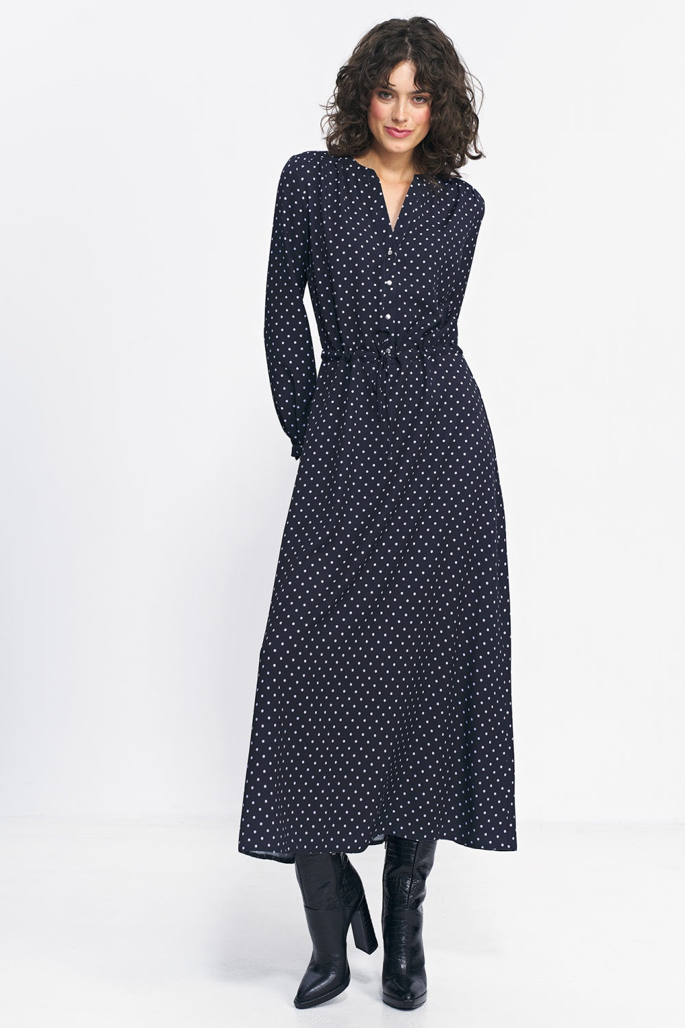 Nife Black Printed Dress - view 2