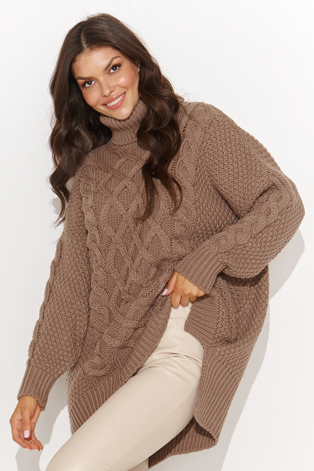 Numinou Cappuccino Long Sleeve Roll Neck Jumper