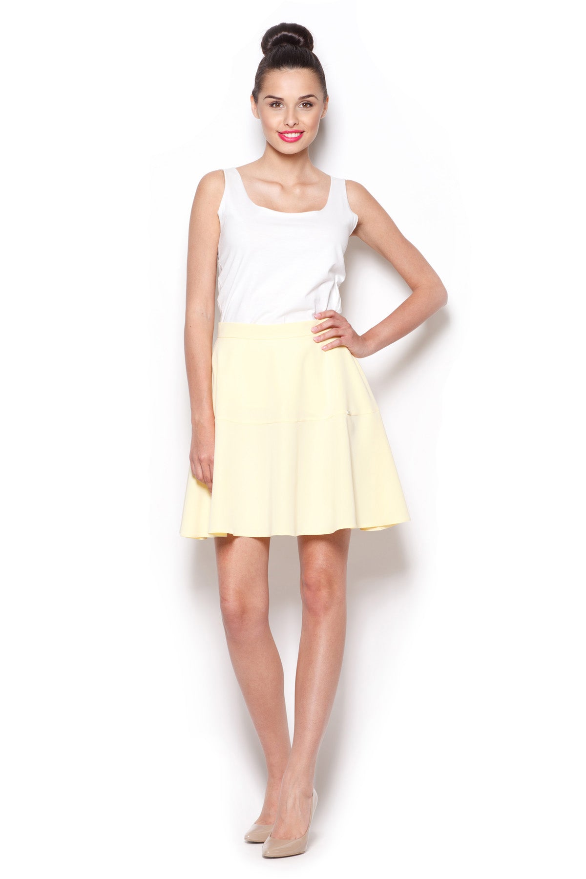 Figl Yellow Flared Mini Skirt