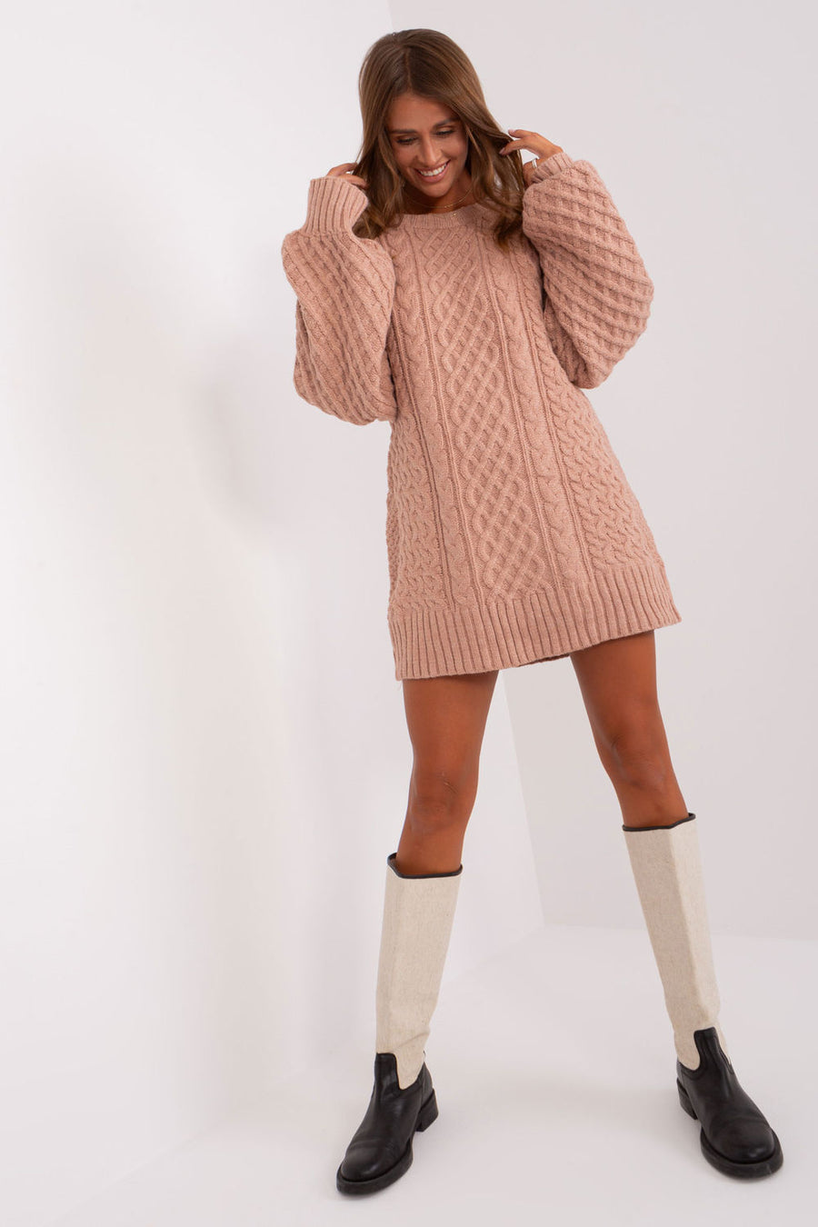 AT Dark Pink Oversized Long Sleeve Longline Jumper