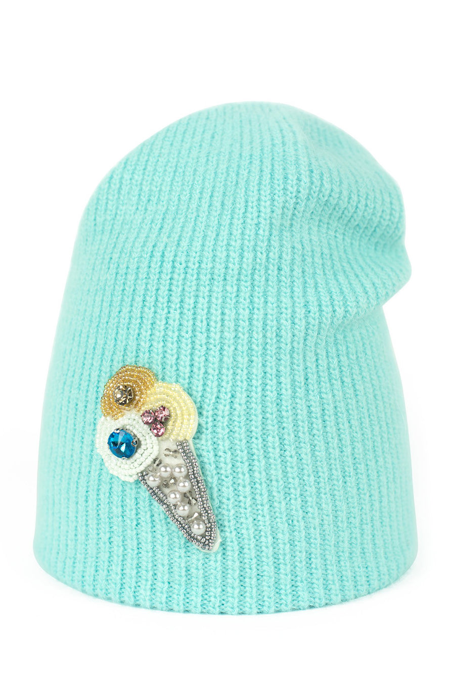 Art Of Polo Light Blue Sequin Beanie Hat