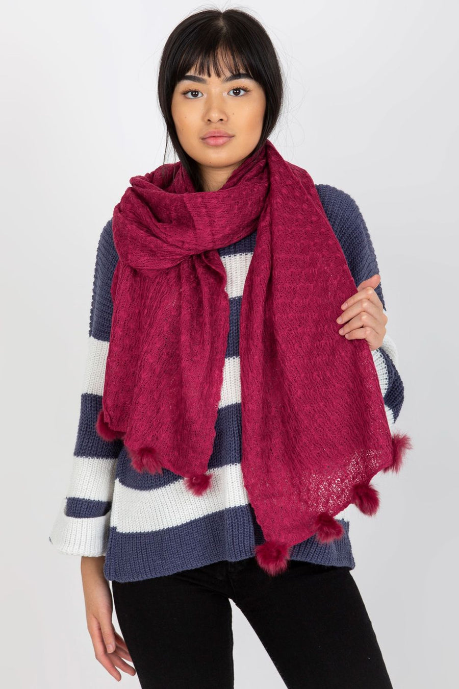 AT Fuchsia Openwork Shawl