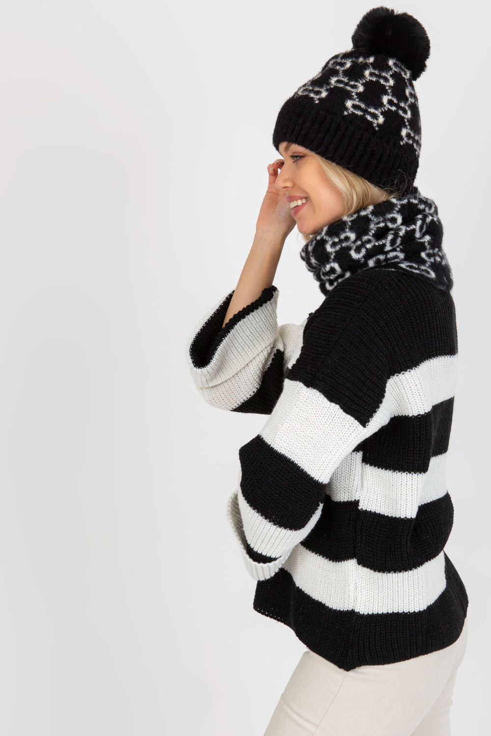 AT White Acrylic Beanie Hat - view 2