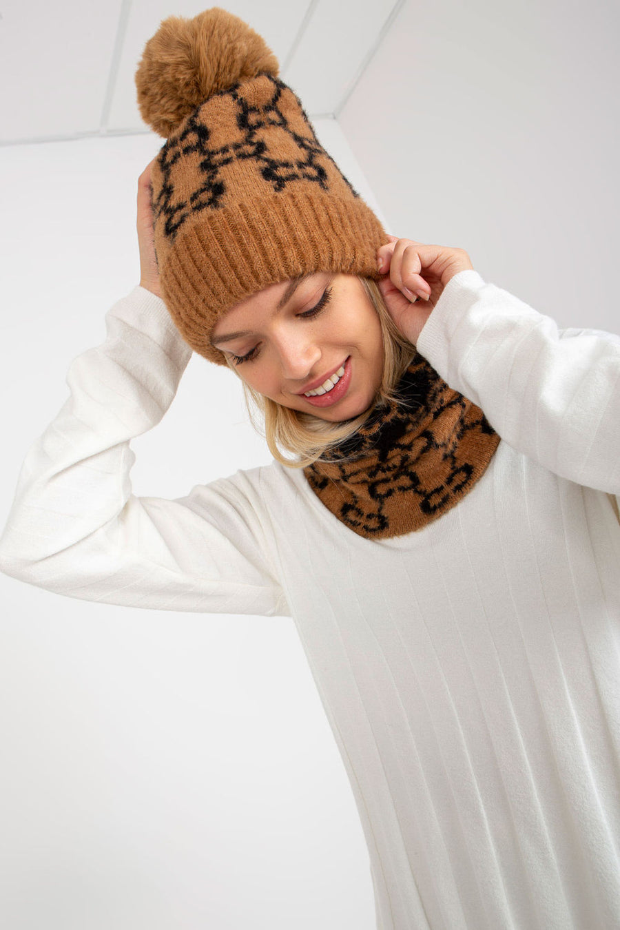 AT Camel Acrylic Beanie Hat