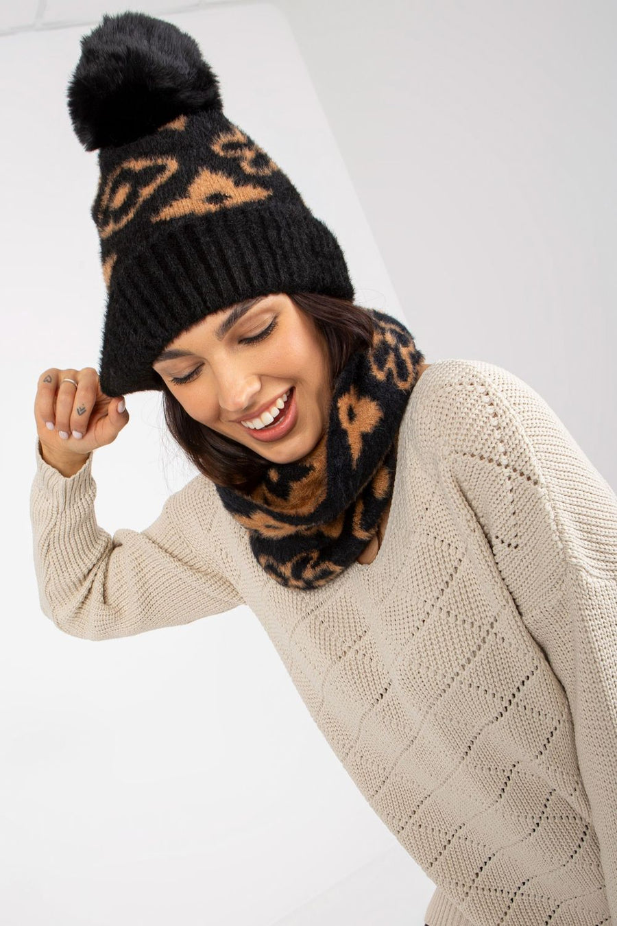 AT Black Beanie Hat