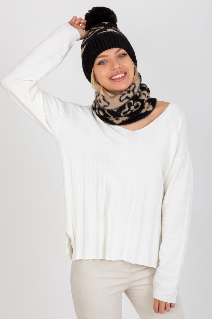 AT Beige Beanie Hat