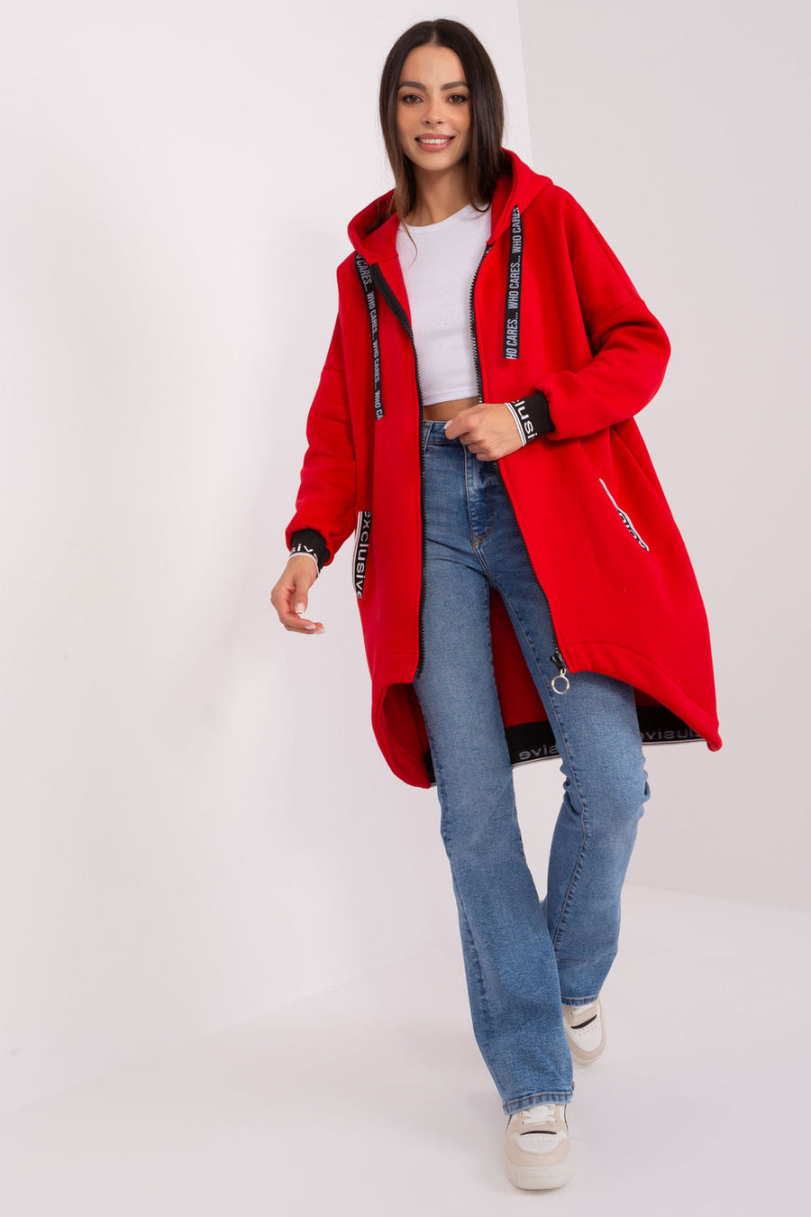 Relevance Red Hooded Zip Up Sweatshirt