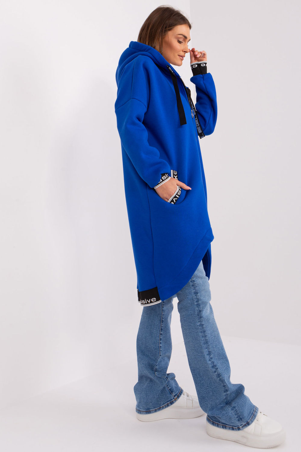 Relevance Cobalt Blue Hooded Zip Up Sweatshirt - view 2
