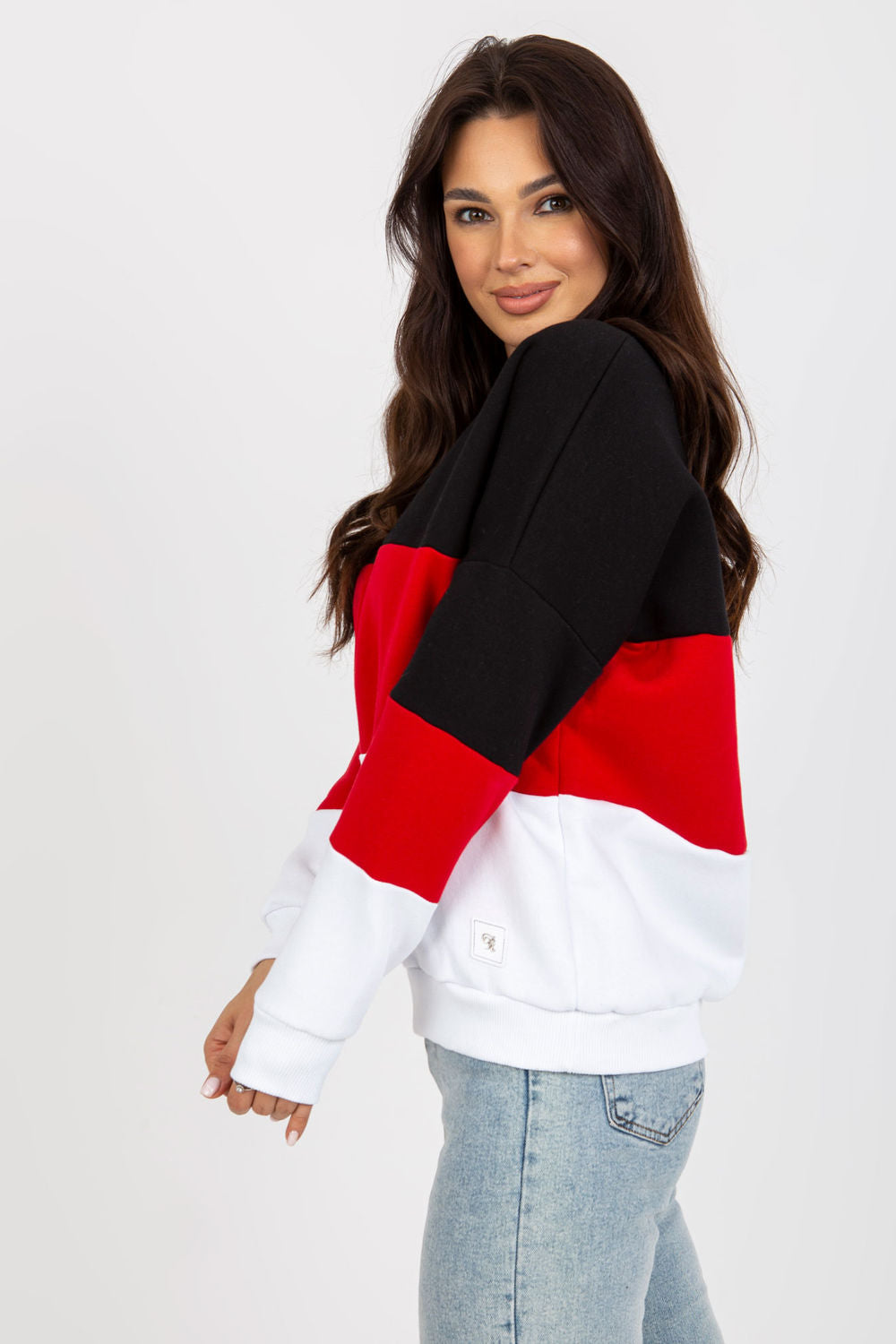 Relevance Red V-Neck Long Sleeve Sweatshirt - view 2