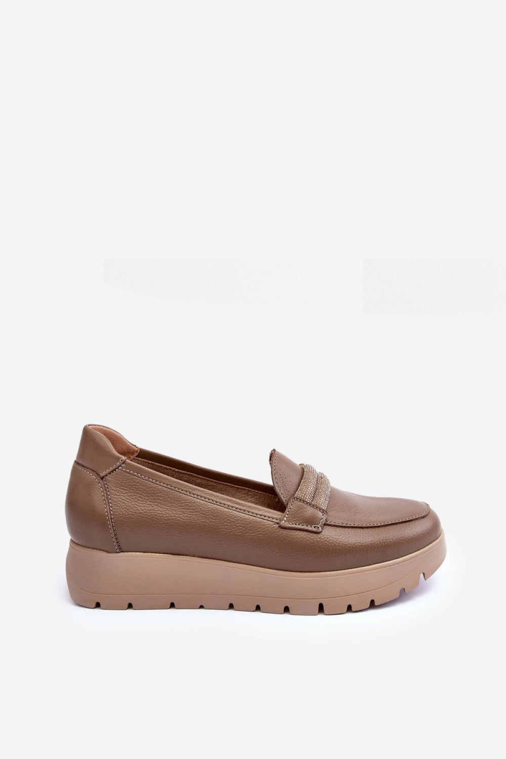 Step In Style Lemar Lehira Beige Leather Platform Shoes - view 3